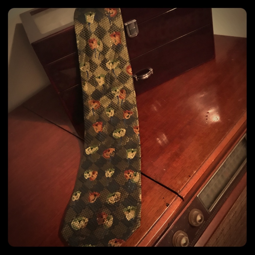 Rare Zegna Vintage Italian Designer Floral Tie Gem